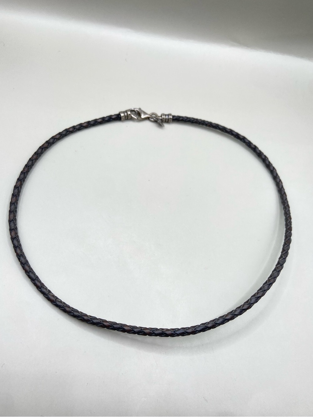 Silpada Dark Brown Braided Leather Necklace